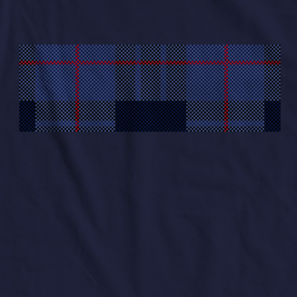 8-bit Blue Black Tartan t-shirt