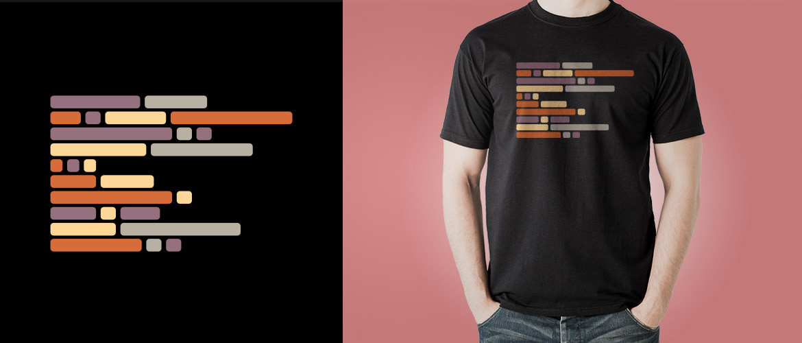 flat design code t-shirt